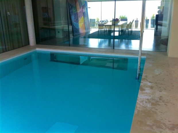 piscina climatizada clorador salino